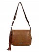 Crossbody bag with tassel marron