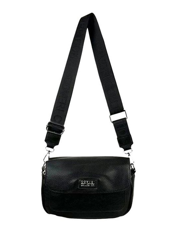 Crossbody bag with flap negro