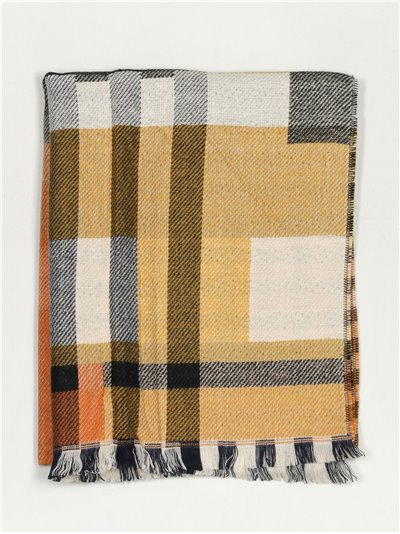 Reversible check scarf amarillo