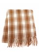 Check scarf with fringing marron