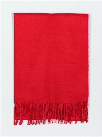 Soft-touch scarf with fringing vino