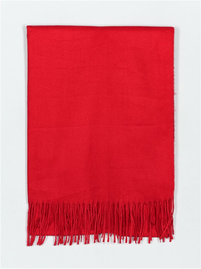 Soft-touch scarf with fringing vino