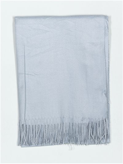 Soft-touch scarf with fringing azul-claro