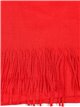 Soft-touch scarf with fringing rojo