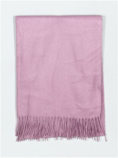 Soft-touch scarf with fringing lila