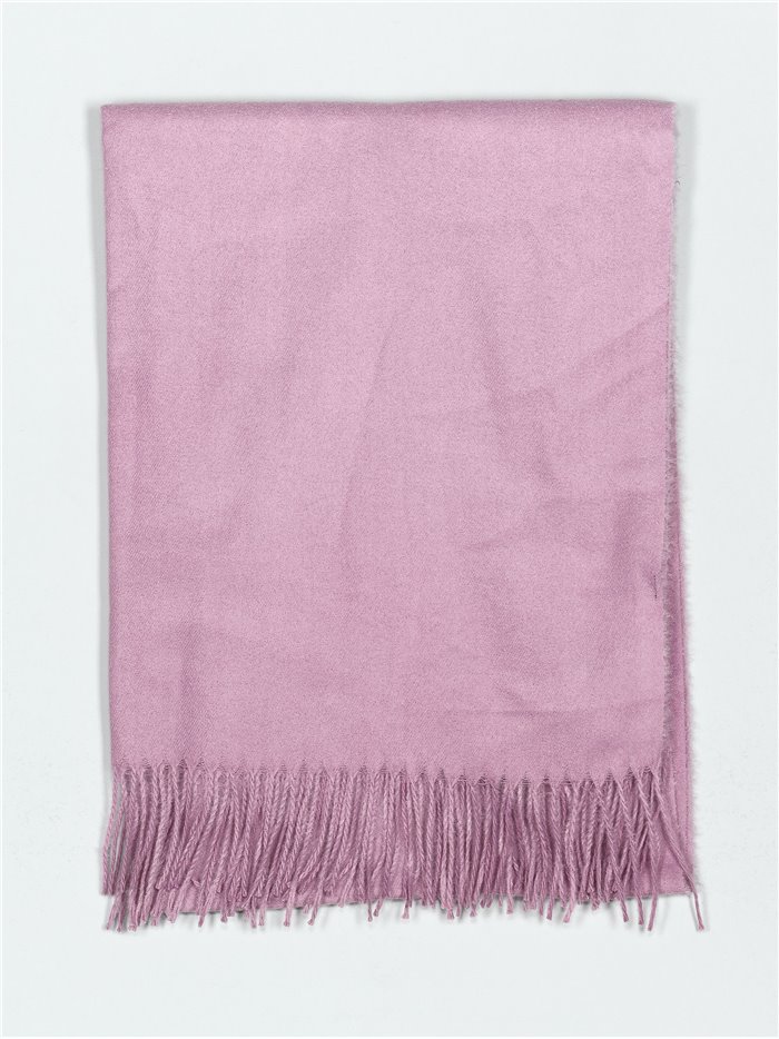 Soft-touch scarf with fringing lila