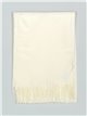 Soft-touch scarf with fringing blanco