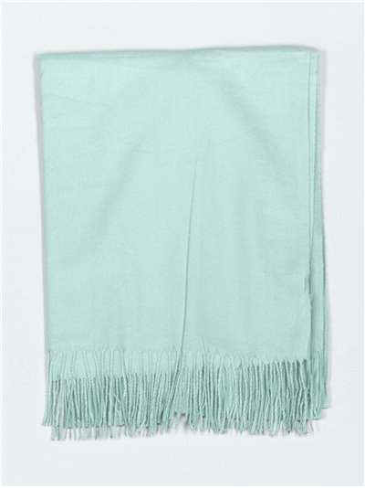 Soft-touch scarf with fringing verde-agua