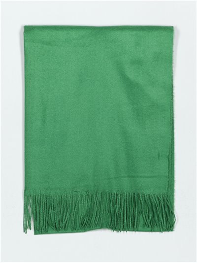 Soft-touch scarf with fringing verde-hierba