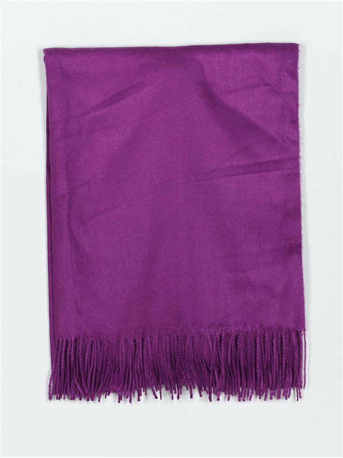 Soft-touch scarf with fringing morado