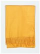 Soft-touch scarf with fringing mostaza