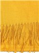 Soft-touch scarf with fringing mostaza