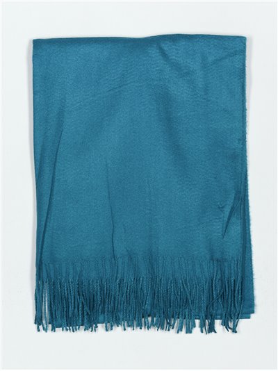 Soft-touch scarf with fringing teal