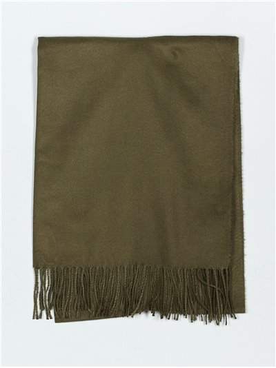 Bufanda soft flecos verde-militar