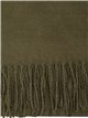 Soft-touch scarf with fringing verde-militar