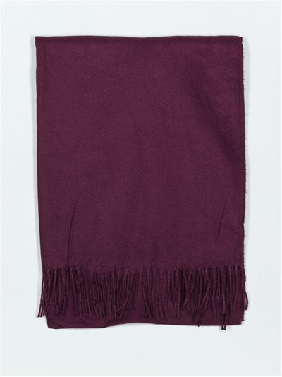 Soft-touch scarf with fringing berenjena