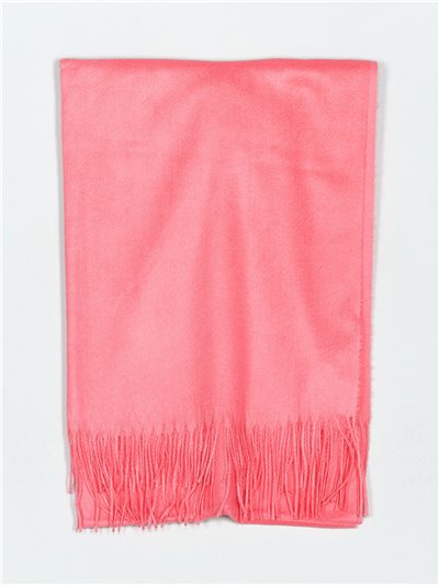 Soft-touch scarf with fringing fucsia-claro