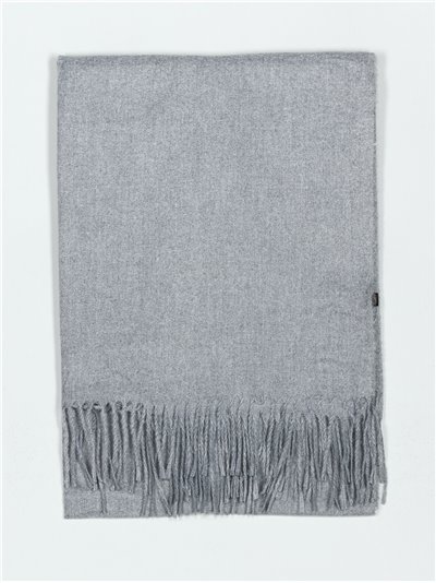 Soft-touch scarf with fringing gris-claro