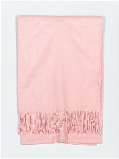 Soft-touch scarf with fringing rosa