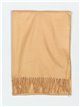 Soft-touch scarf with fringing camel