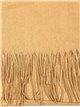 Soft-touch scarf with fringing camel