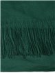 Soft-touch scarf with fringing verde-botella