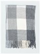 Check scarf with fringing negro