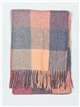 Check scarf with fringing naranja