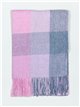 Check scarf with fringing lila