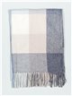 Check scarf with fringing marino