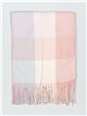 Check scarf with fringing rosa