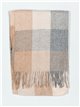 Check scarf with fringing camel