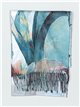 Printed scarf with fringing teal