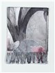 Printed scarf with fringing gris