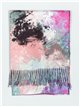 Printed scarf with fringing buganvilla