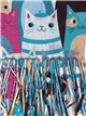 Cats scarf with fringing teal