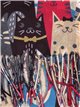 Cats scarf with fringing negro