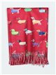 Dogs scarf with fringing rojo