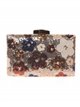 Suede effect clutch with sequins taupe