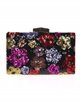 Suede effect clutch with sequins negro