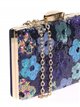 Suede effect clutch with sequins marino