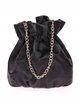 Printed satin bucket bag negro