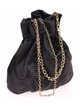 Printed satin bucket bag negro