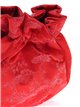 Printed satin bucket bag rojo