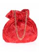 Printed satin bucket bag rojo