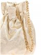 Printed satin bucket bag beige