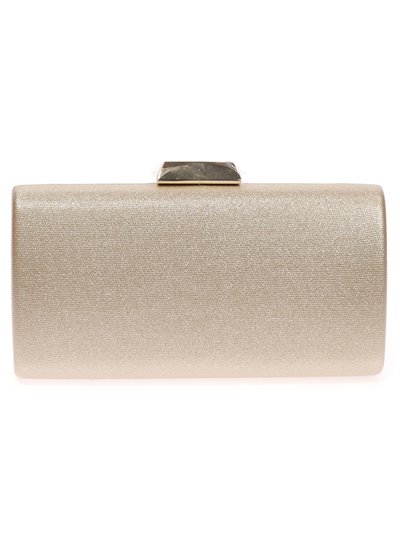 Shiny fabric clutch oro-claro