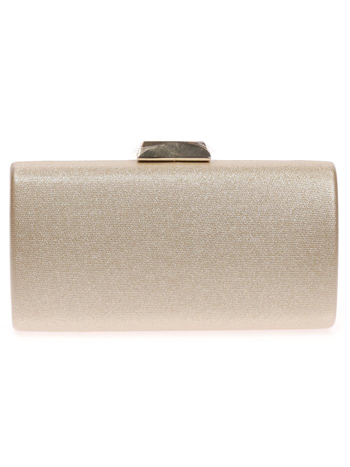 Shiny fabric clutch oro-claro