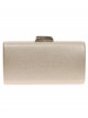 Shiny fabric clutch oro-claro