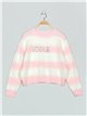 Striped VOGUE sweater rosa-blanco